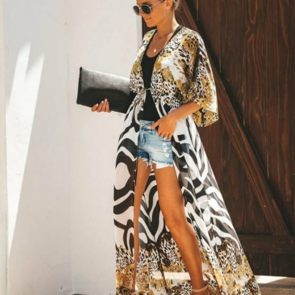 New! Animal Print Cover Up - Picture 2 of 8